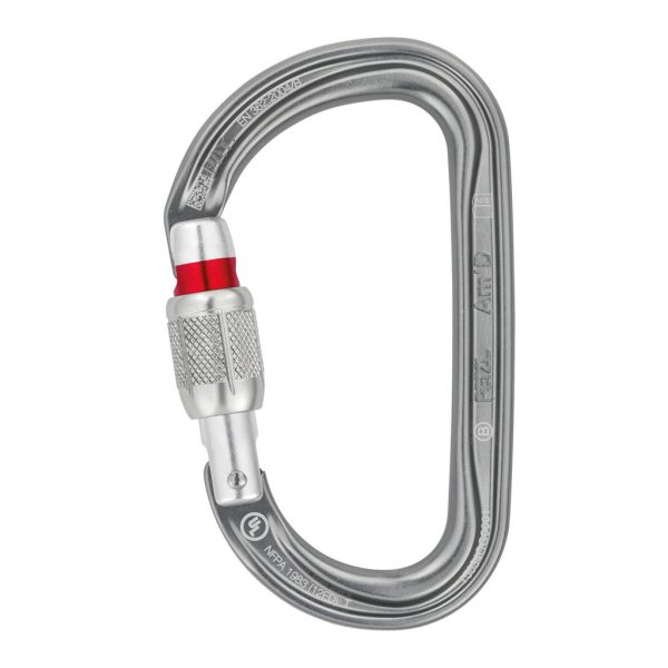 Móc khóa Petzl Am’D Carabiner Screw-Lock with red band